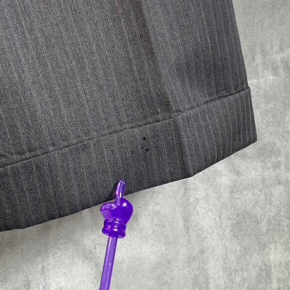 PRONTO UOMO Men's Charcoal Pinstripe Wool Pleated Dress Pants SZ 39X30 - Picture 8 of 11